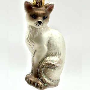 Elegant Cream and Brown Cat Figurine